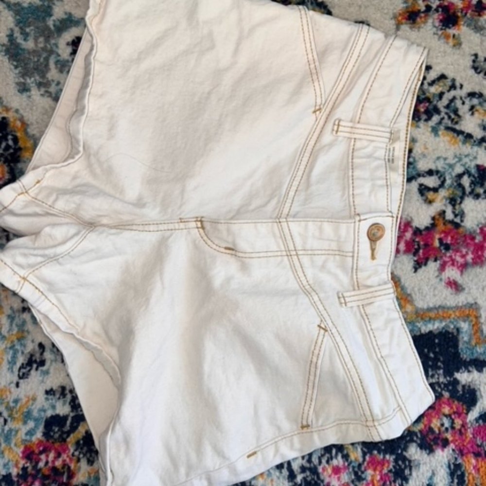 Off white denim shorts